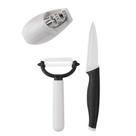 Conjunto de Faca, Descascador e Afiador