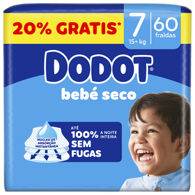 Fraldas Beb&eacute; Seco 15kg+ T7 Dodot