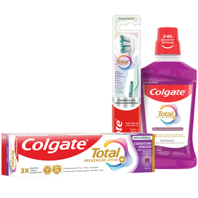 Pasta de Dentes + Escova + Elixir Total Prevenção Ativa
