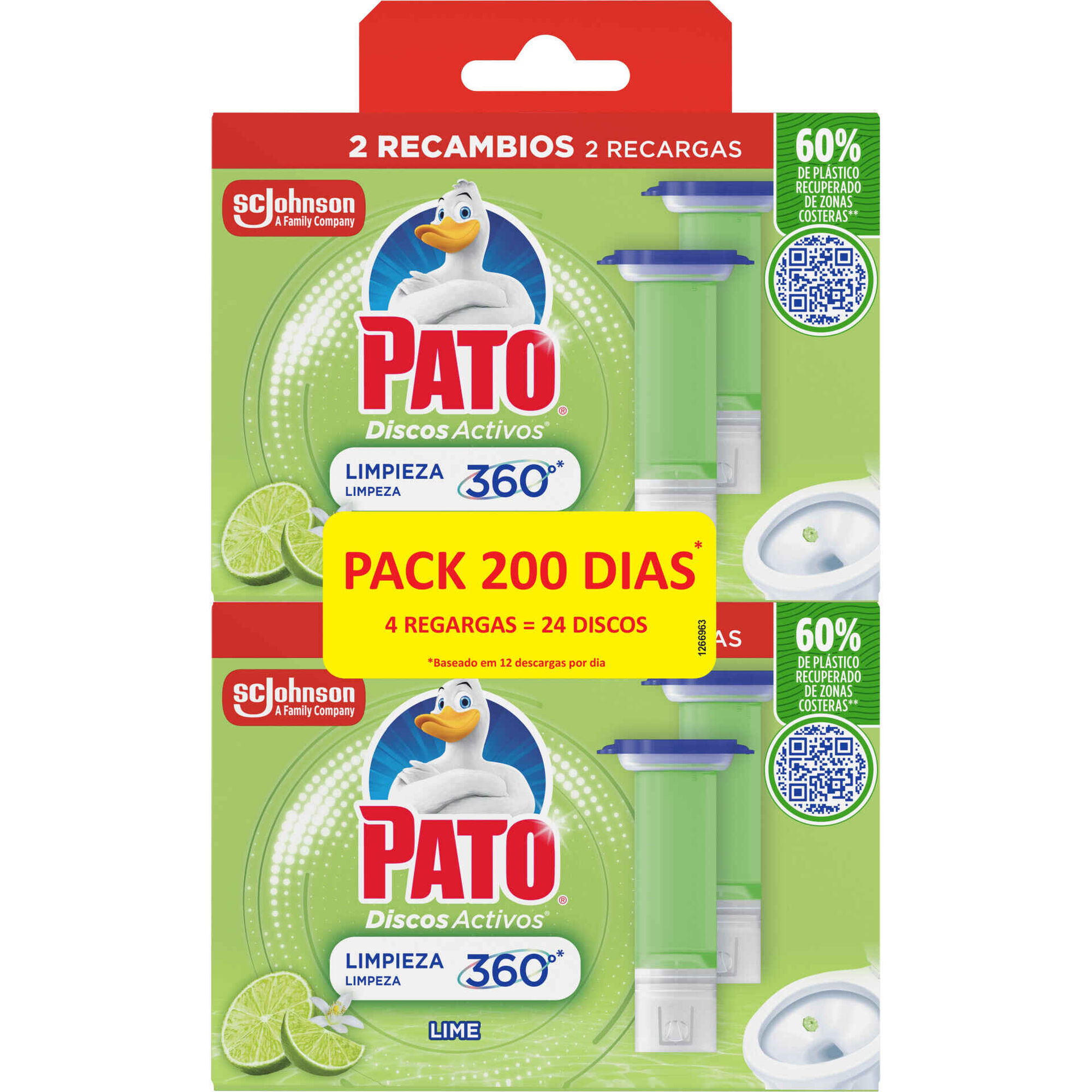 Discos Sanitários Ativos Recargas Lime