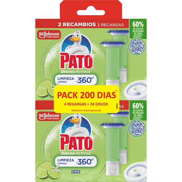 Discos Sanitários Ativos Recargas Lime Pato