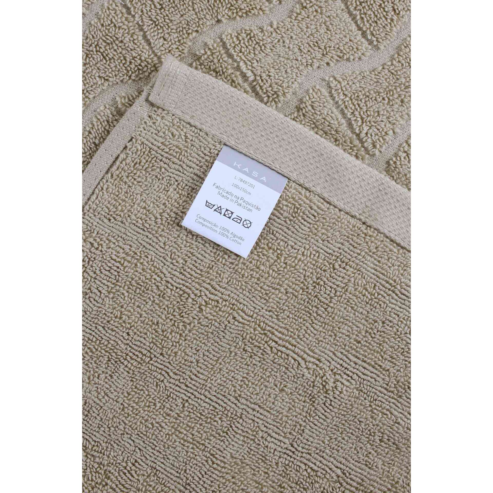Toalha Bid&eacute; Jacquard Bege Kasa