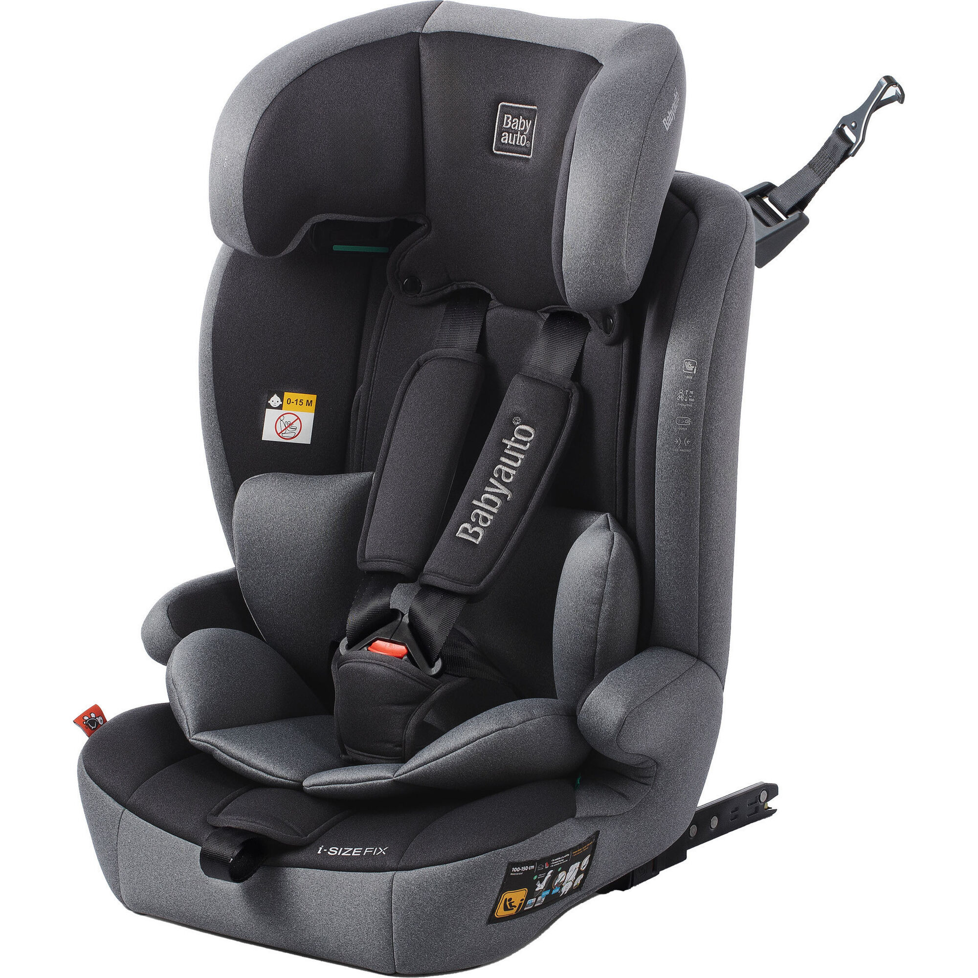 Cadeira Auto I-Size 76-150cm Isofix Antracite Konar Babyauto