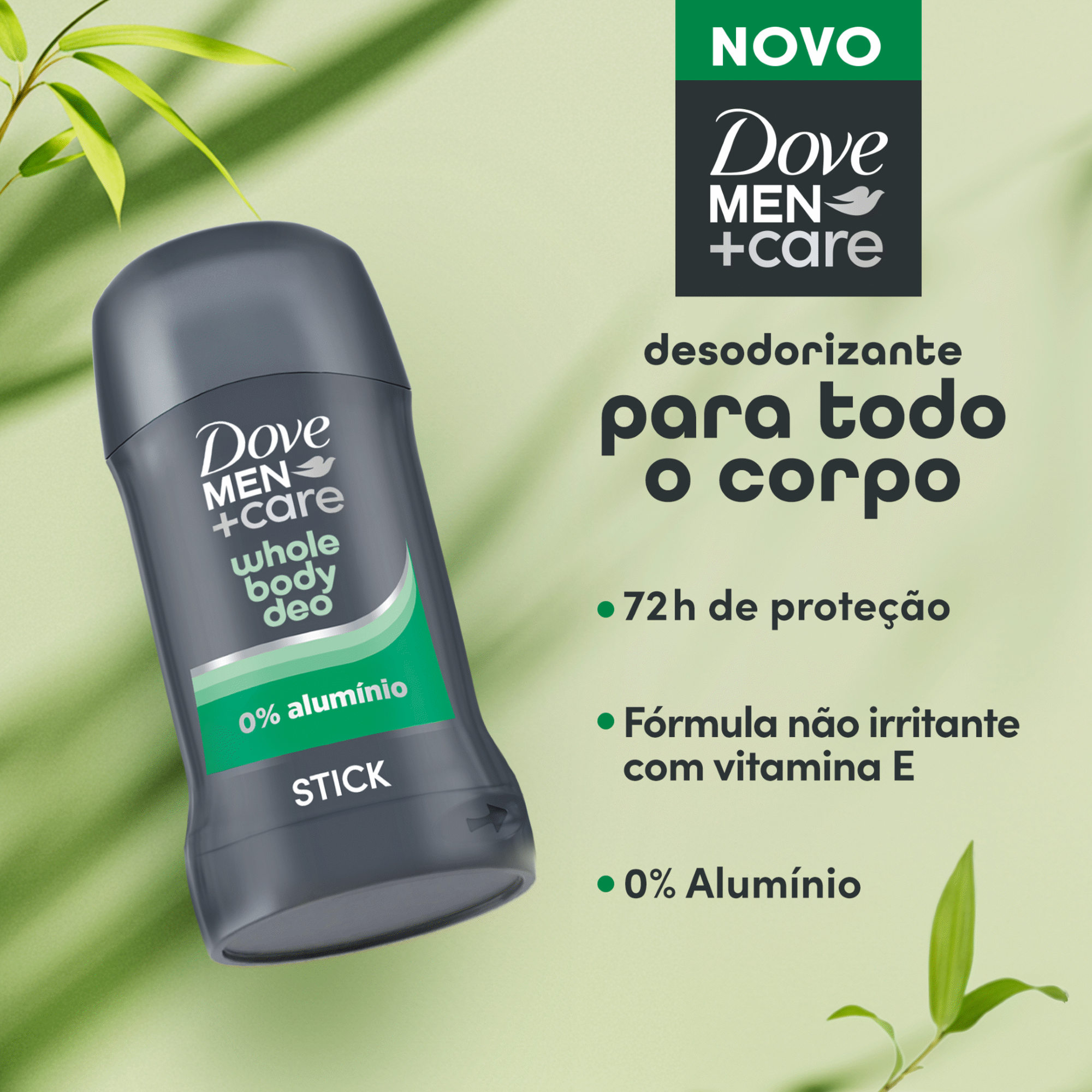 Desodorizante Stick Bamboo Aloe Todo o Corpo Dove Men +Care