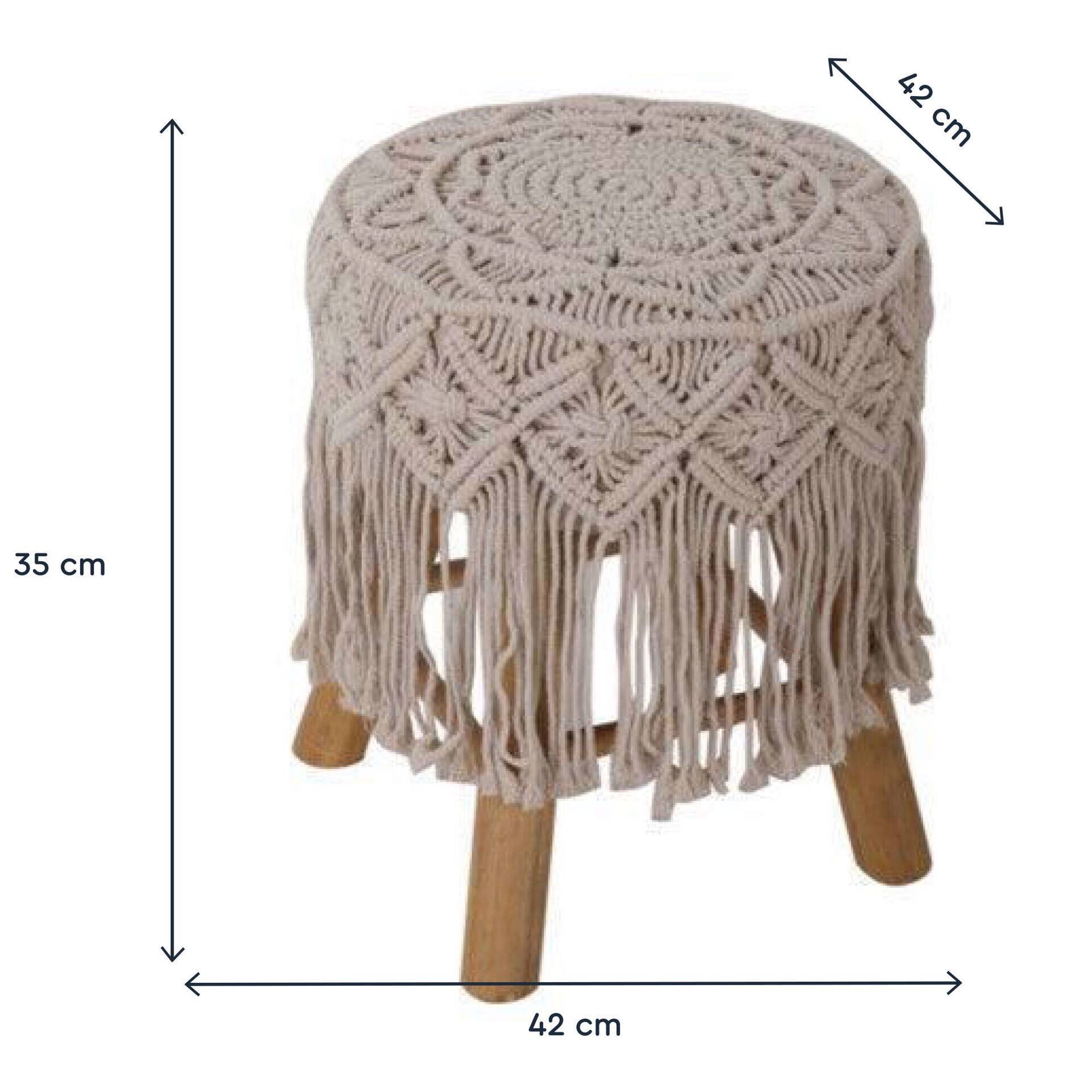 Repousa P&eacute;s Bege Macram&eacute; Kasa