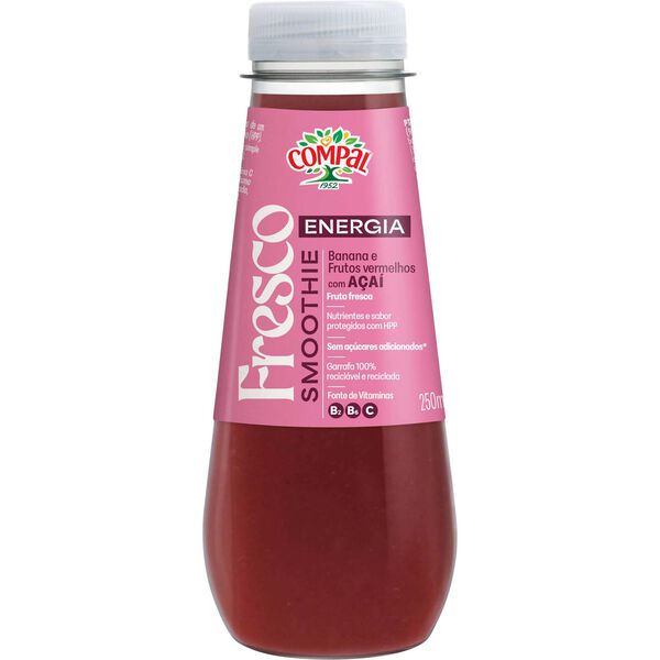 Smoothie Energia Banana, Frutos Vermelhos e Açaí Compal Fresco