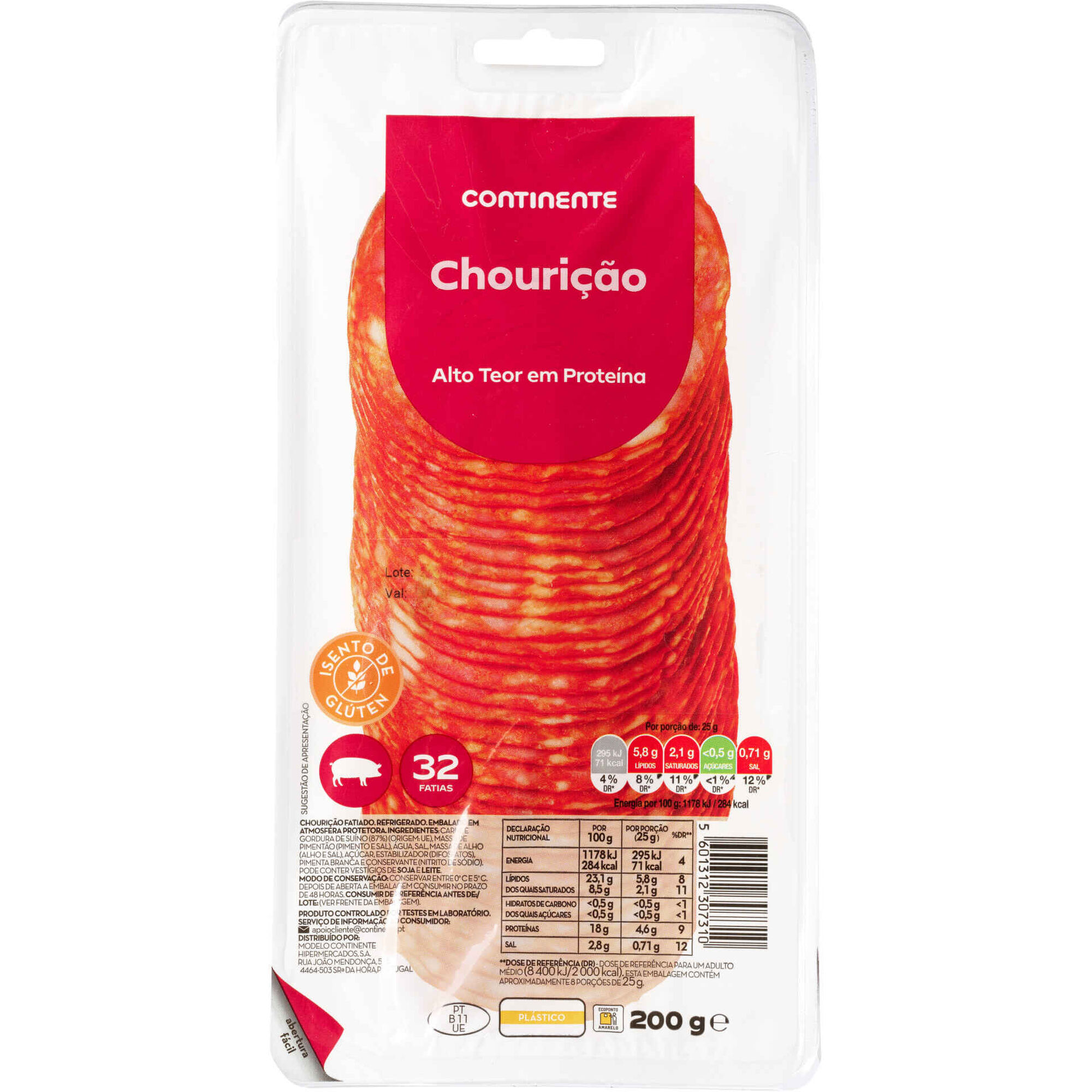 Chouri&ccedil;&atilde;o Fatias Finas Continente
