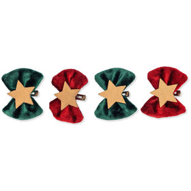 Conjunto 4 Laços Verdes e Vermelhos