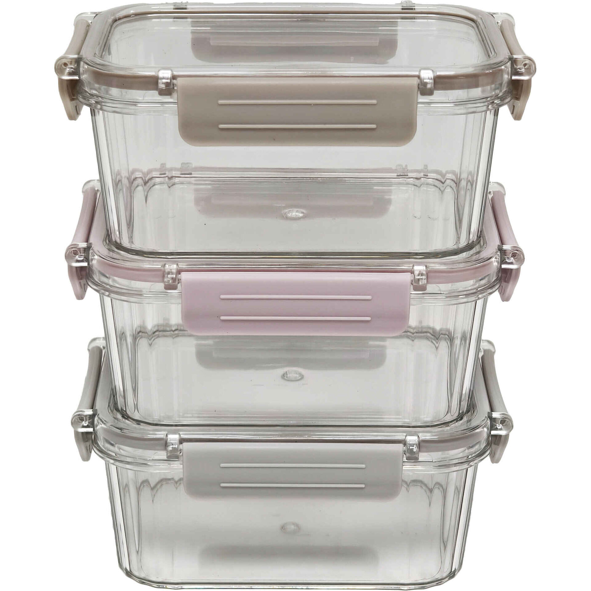 Conjunto 3 Caixas com Fecho 450ml Kasa