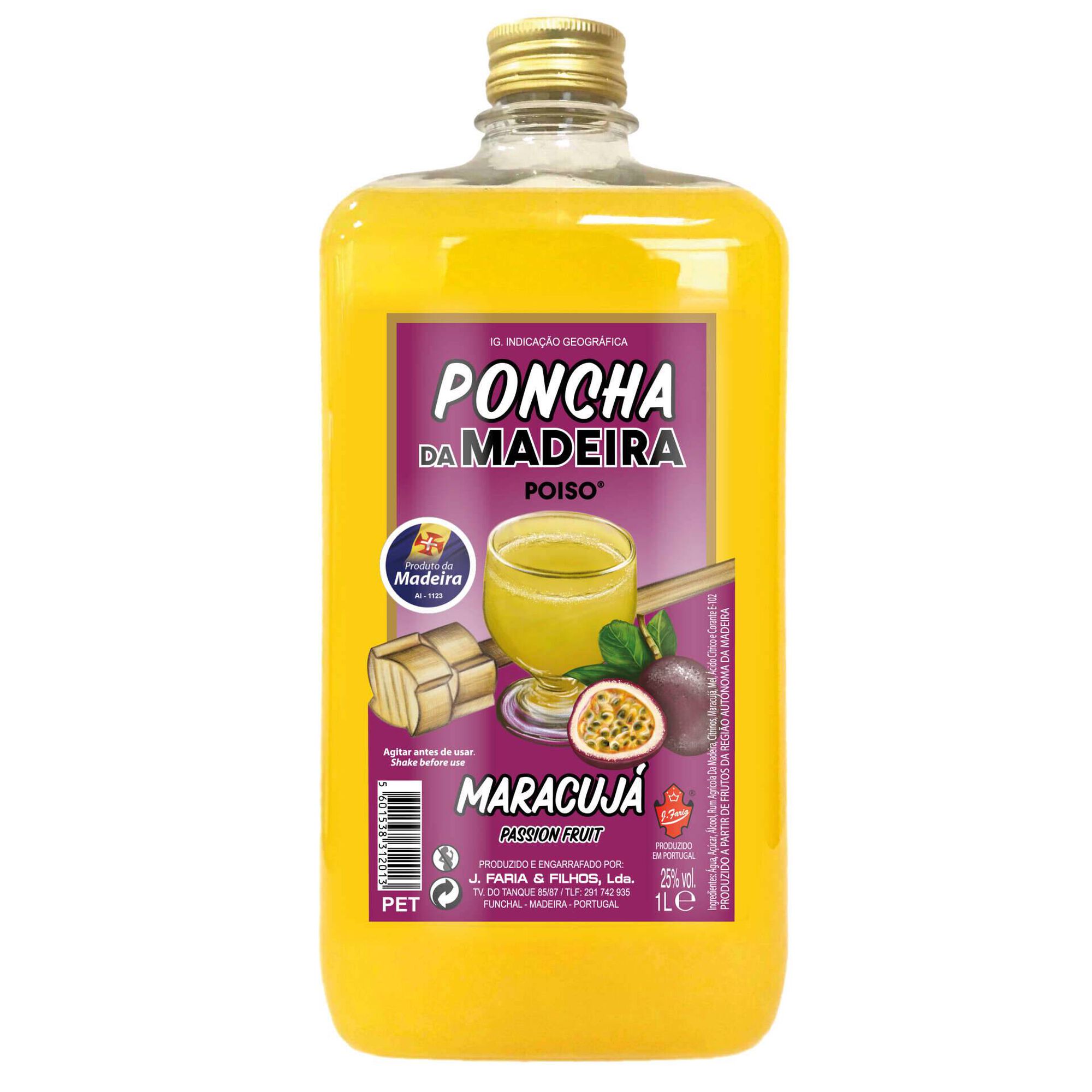 Licor J. Faria & Filhos Poncha de Maracujá Licor J. Faria & Filhos Poncha de Maracujá