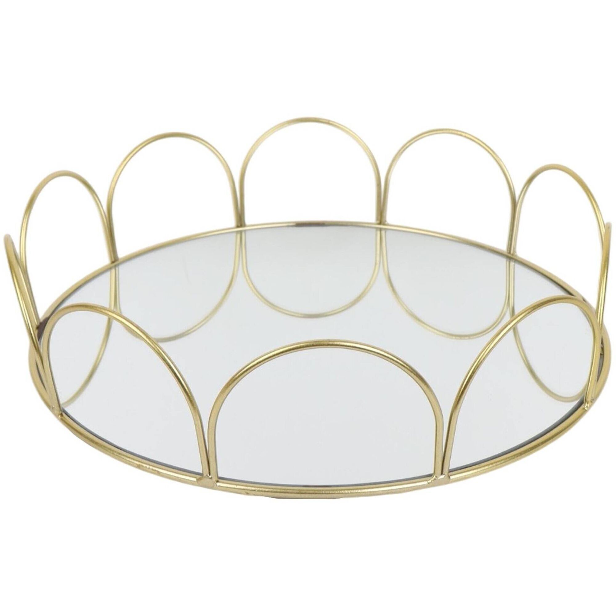 Tabuleiro 30cm Dourado Gomos Kasa