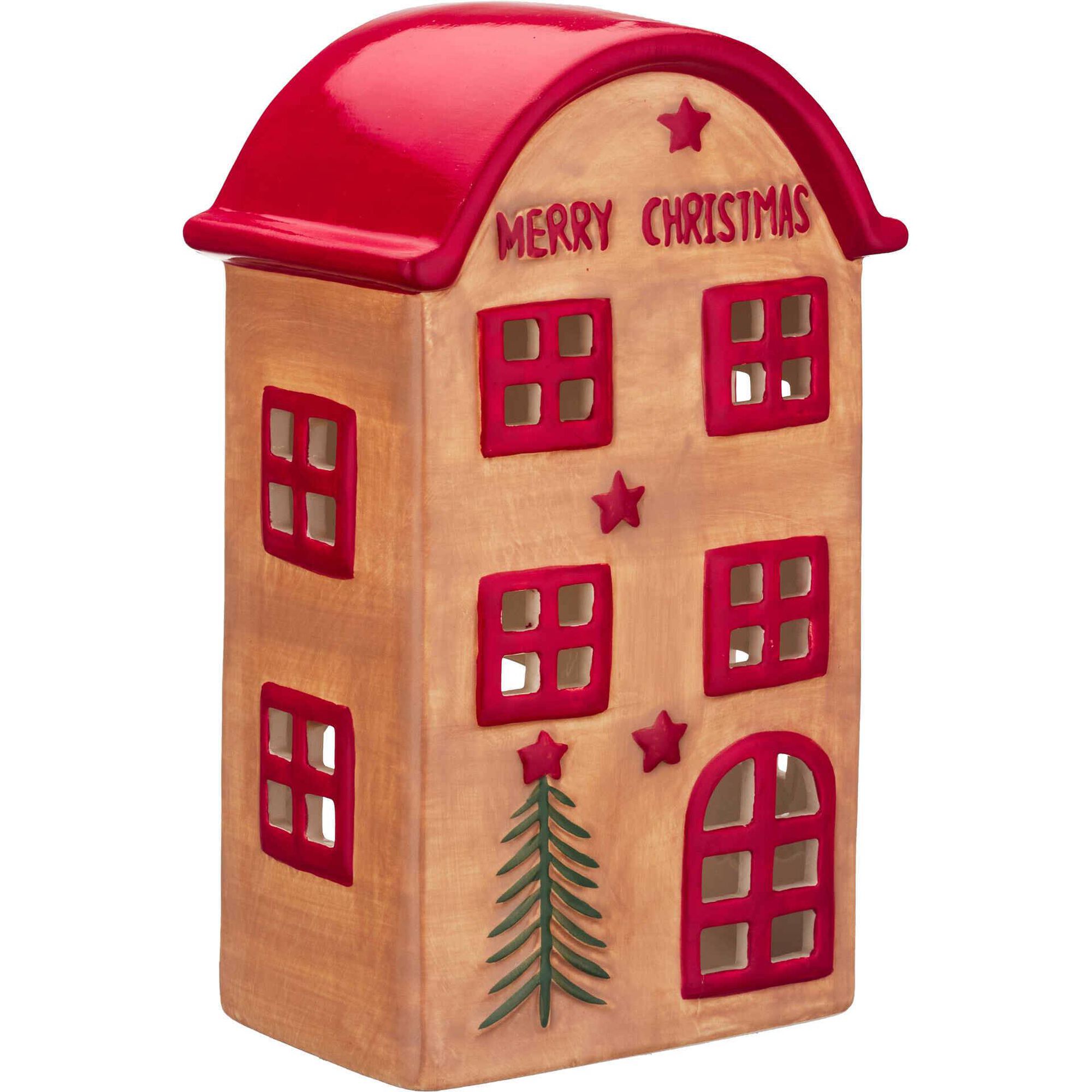 Casa Cer&acirc;mica 22cm Feliz Natal Kasa