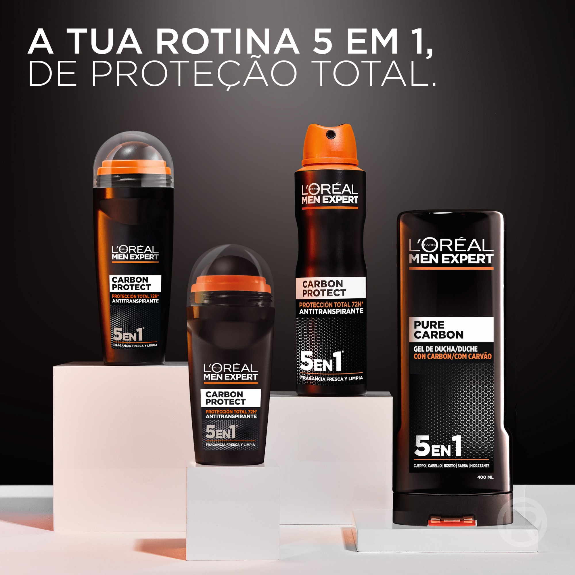 Desodorizante Roll On Carbon Protect L'Or&eacute;al Paris Men Expert
