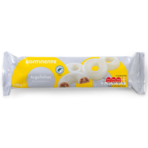 Bolachas Cobertura Chocolate Branco Argolinhas Continente