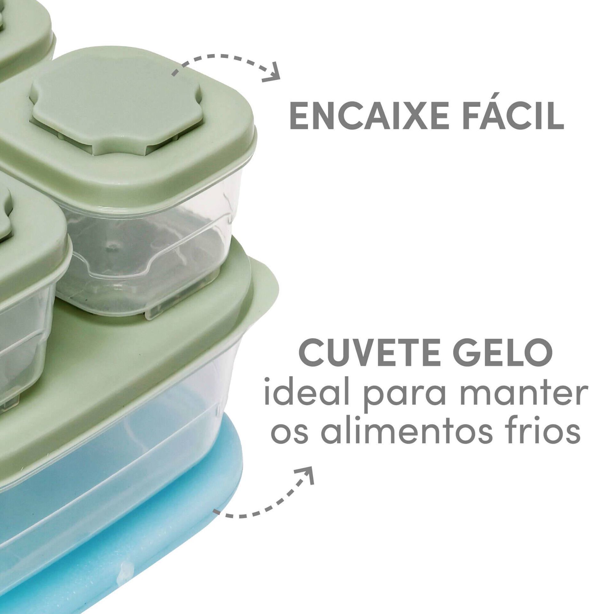 Conjunto 4 Caixas Herm&eacute;ticas com Cuvete Verde Kasa