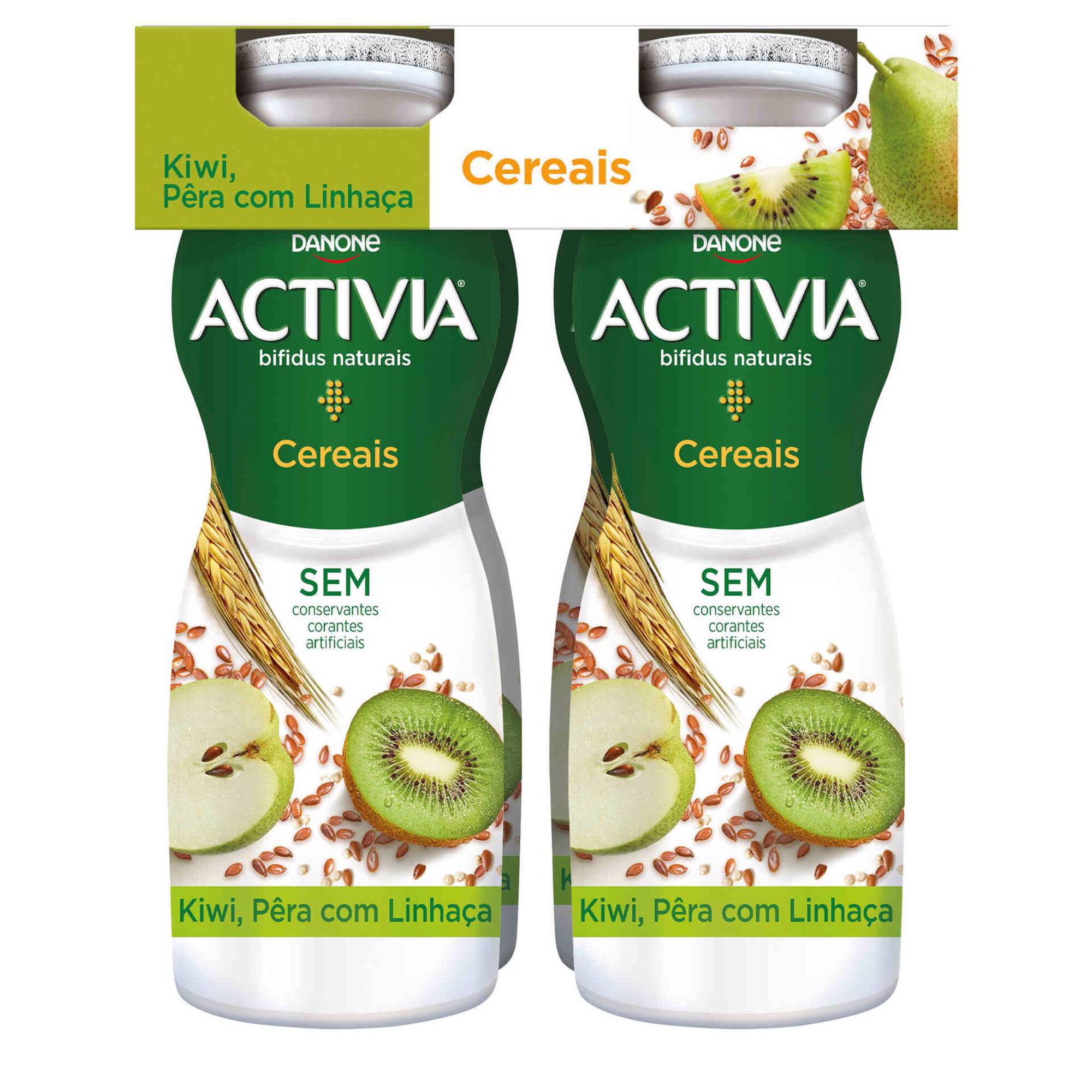 Iogurte Líquido Bifidus Probiótico Kiwi, Pera e Linhaça Activia Iogurte Líquido Bifidus Probiótico Kiwi, Pera e Linhaça Activia