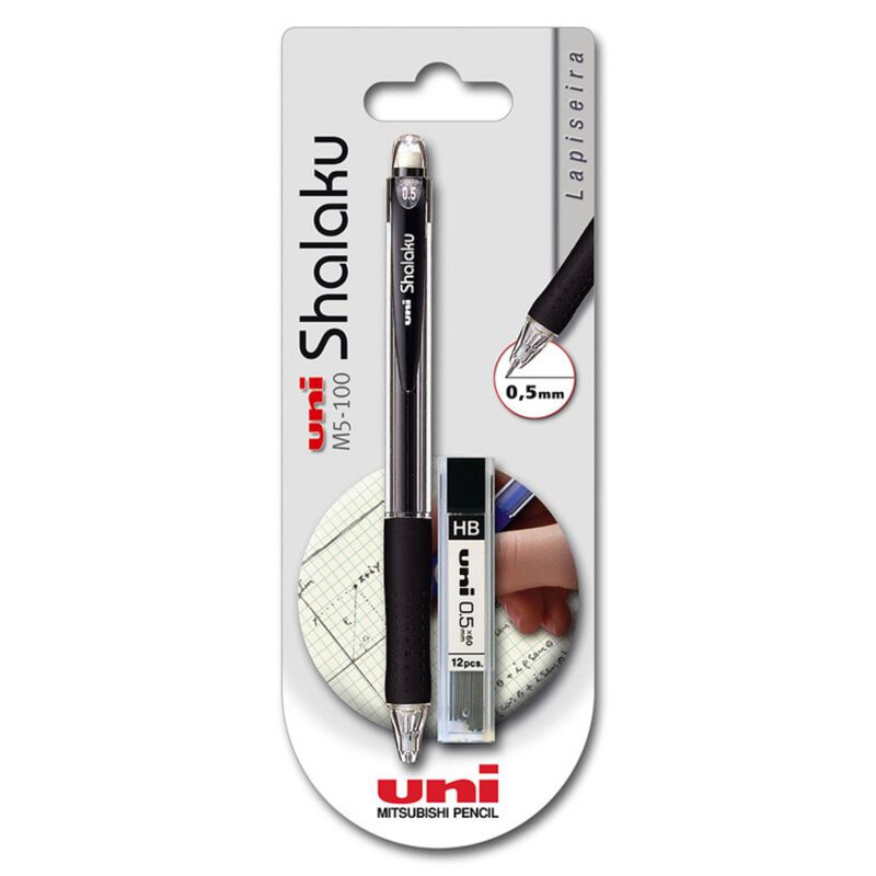 Lapiseira 0,5mm e 12 Minas HB Uni-ball