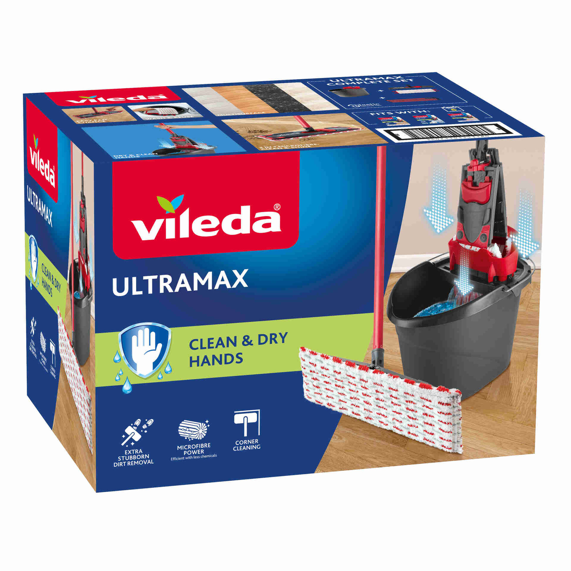 Conjunto Mopa Microfibra e Balde Limpeza com Espremedor Ultramax Vileda