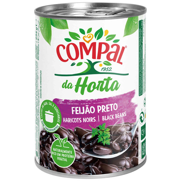 Feijão Preto Cozido Compal da Horta