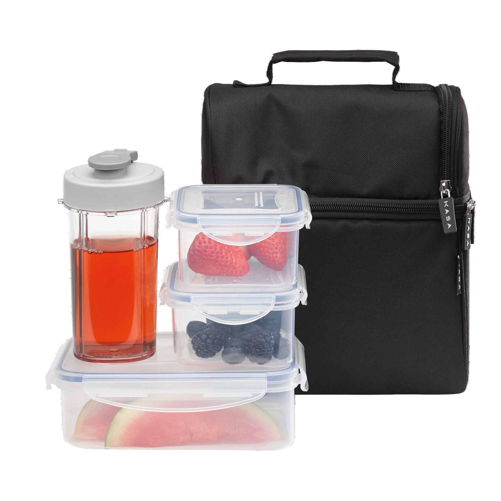 Conjunto Saco Térmico Alças com 3 Caixas e 1 Garrafa 4 My Lunch