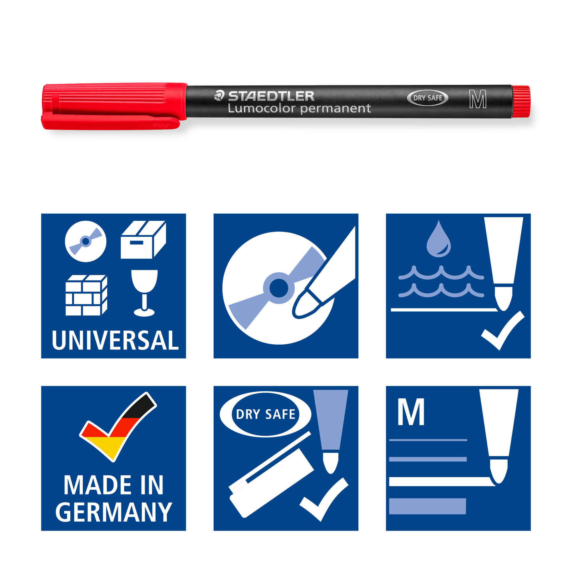 Marcador Permanente M&eacute;dio de Tinta Preta Staedtler