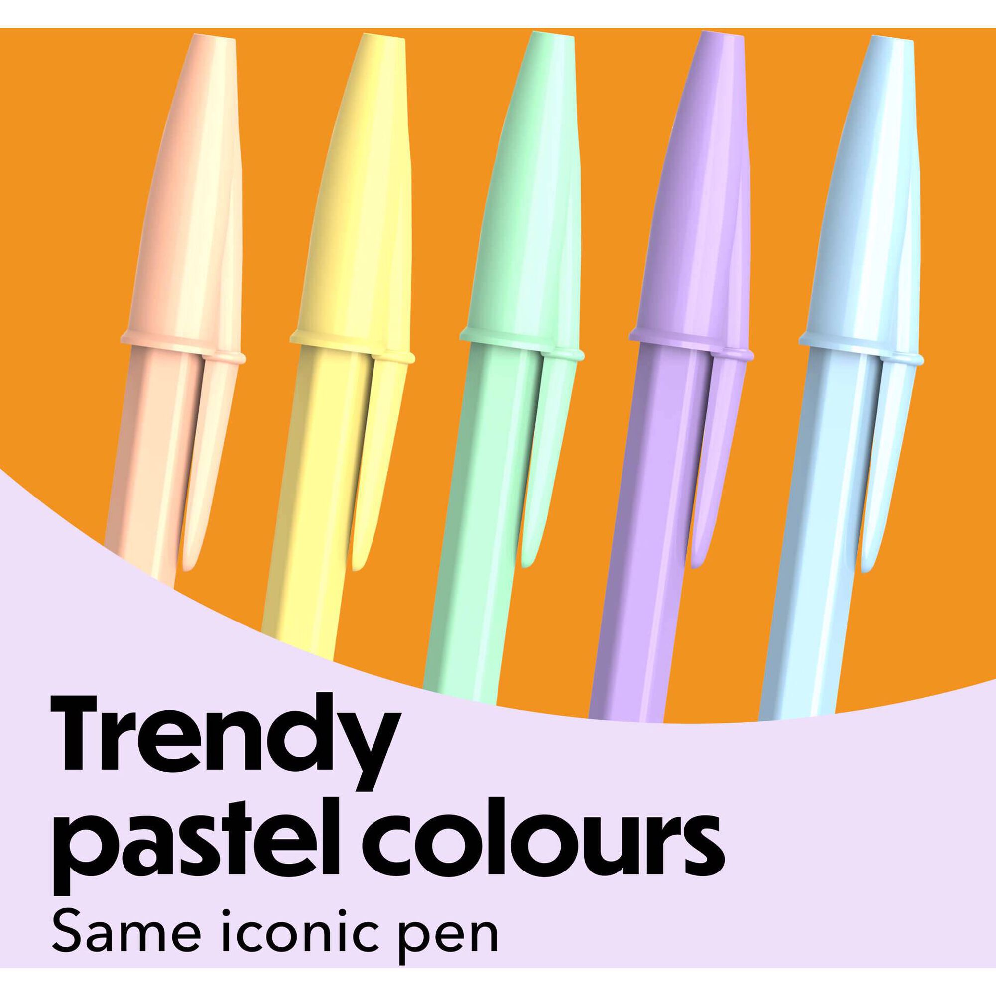 Esferogr&aacute;fica Cristal Pastel Azul, Laranja e Verde Bic