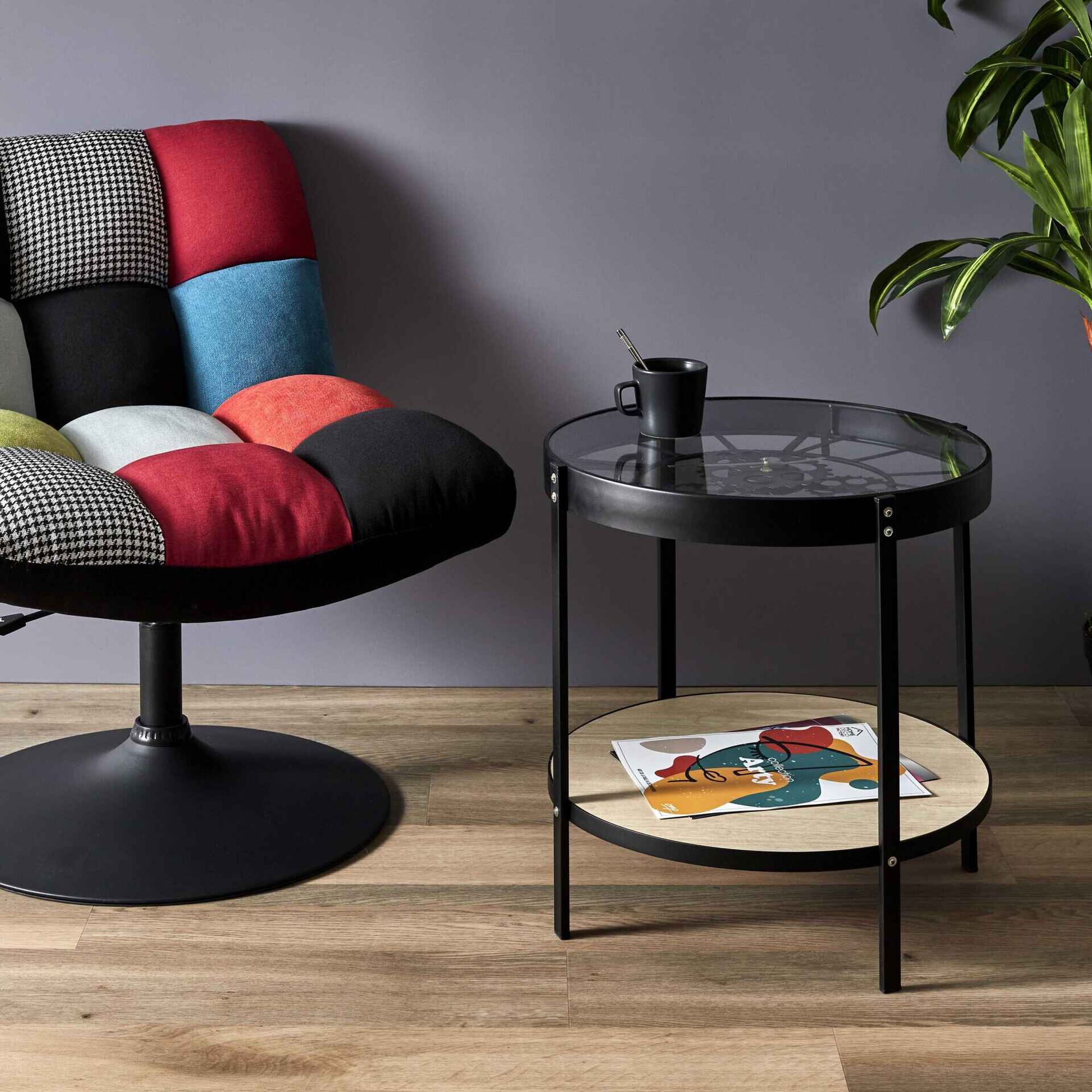 Mesa de Apoio Rel&oacute;gio Preto