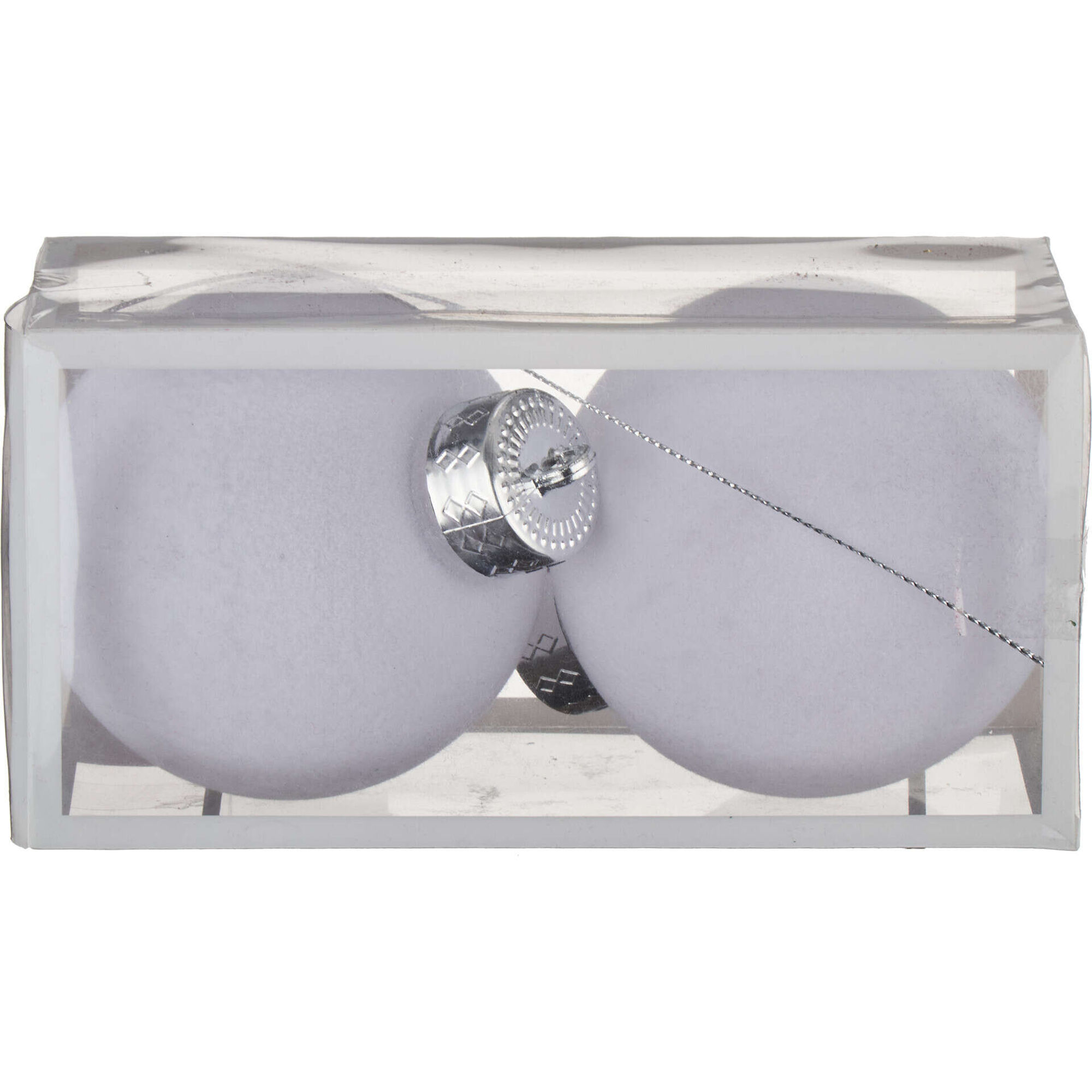 Conjunto 2 Bolas Veludo Liso Brancas