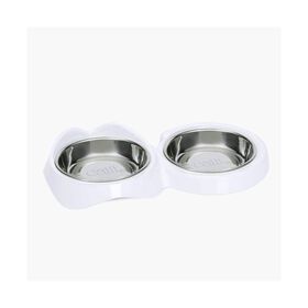 Comedouro Pixi Duplo Branco Catit