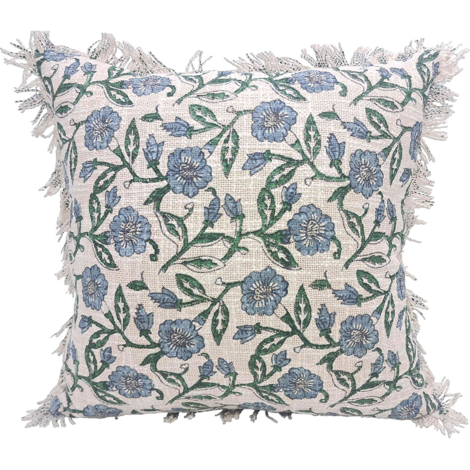 Almofada 45x45cm All Over Flores Azuis Kasa