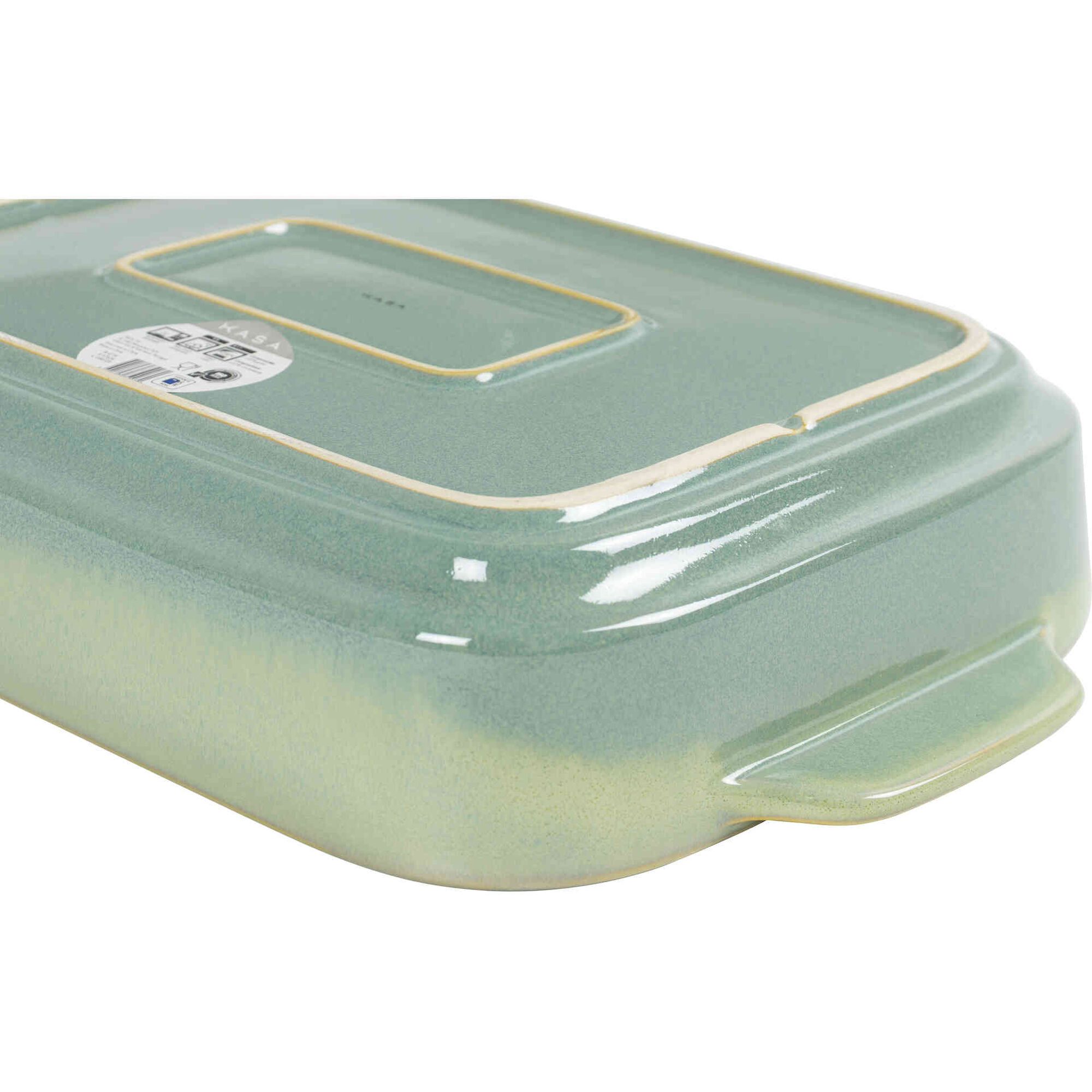 Assadeira Retangular Reativo 38x24cm Verde Kasa