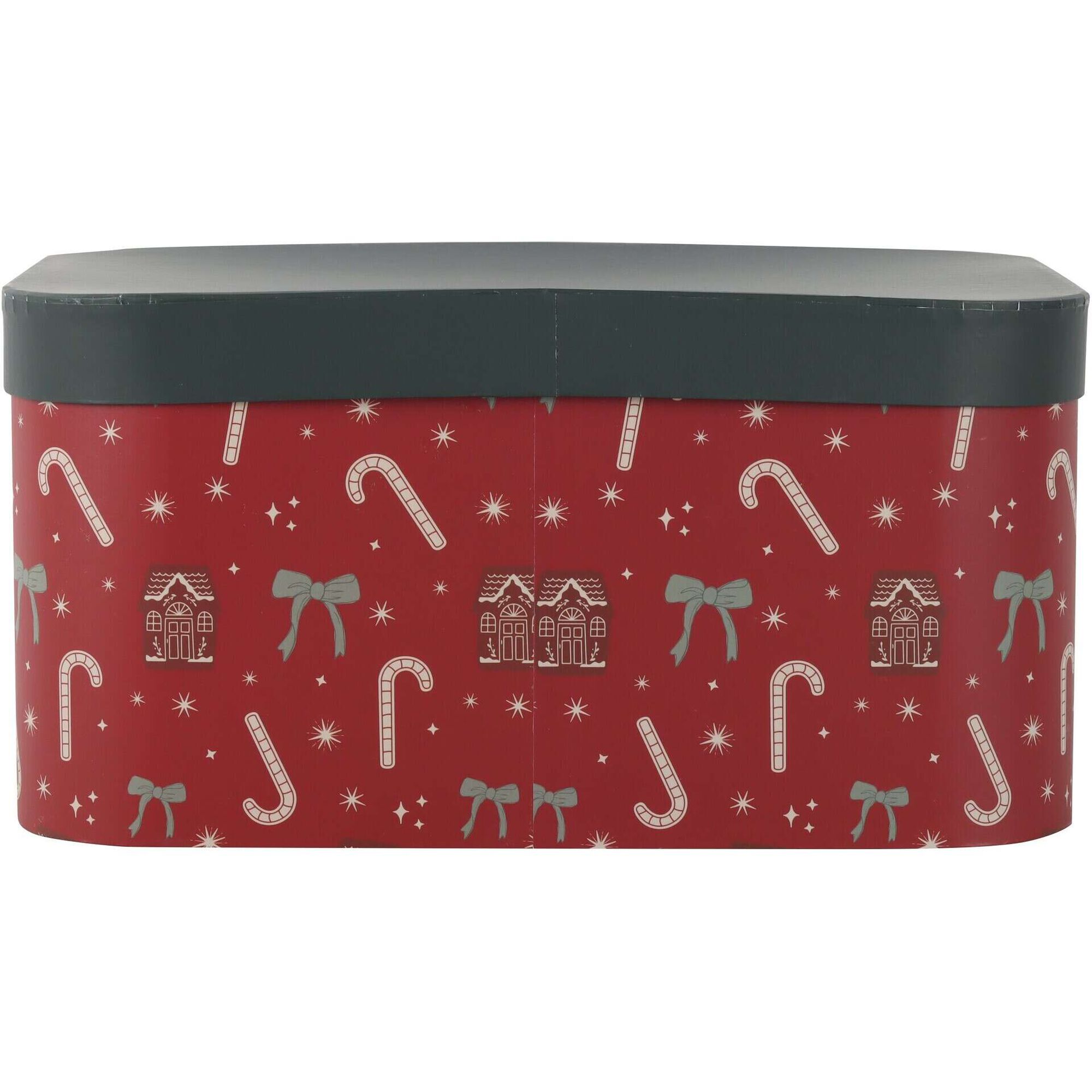 Caixa Cartão Oval 17x34x24cm Vermelha