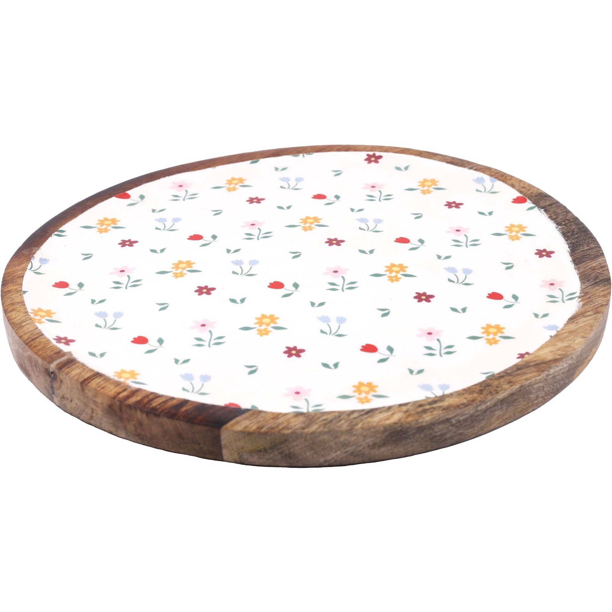 Tabuleiro Redondo 22cm Flores Casa em Flor Kasa