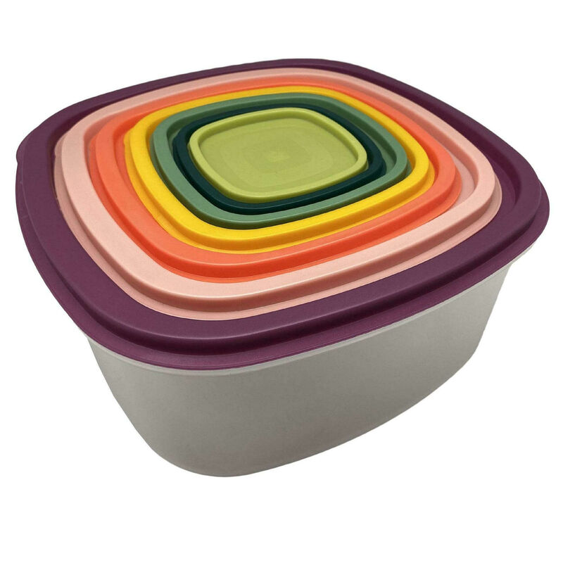 Conjunto 7 Caixas Herméticas Plásticas Rainbow Kasa