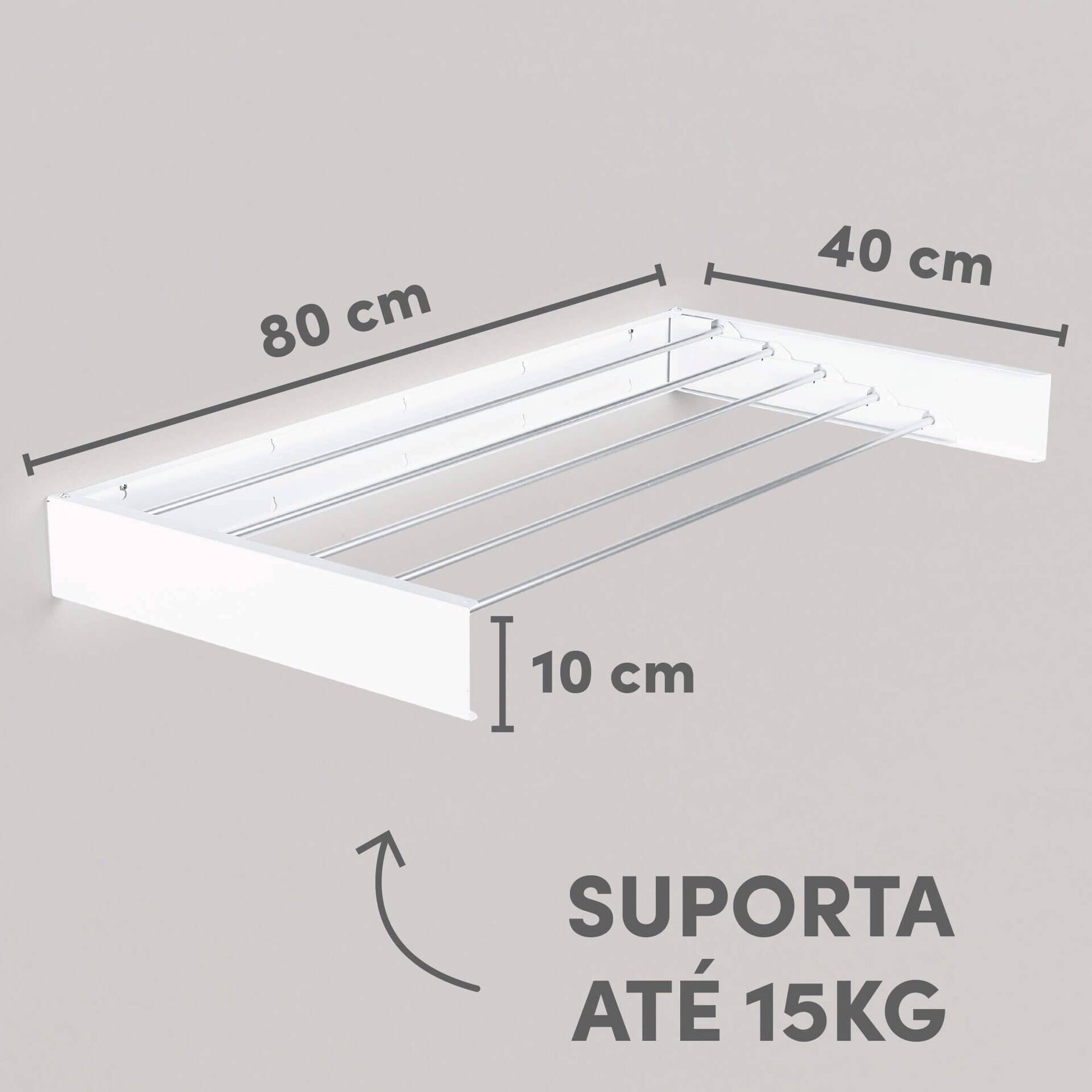 Estendal Parede Invis&iacute;vel Branco Kasa