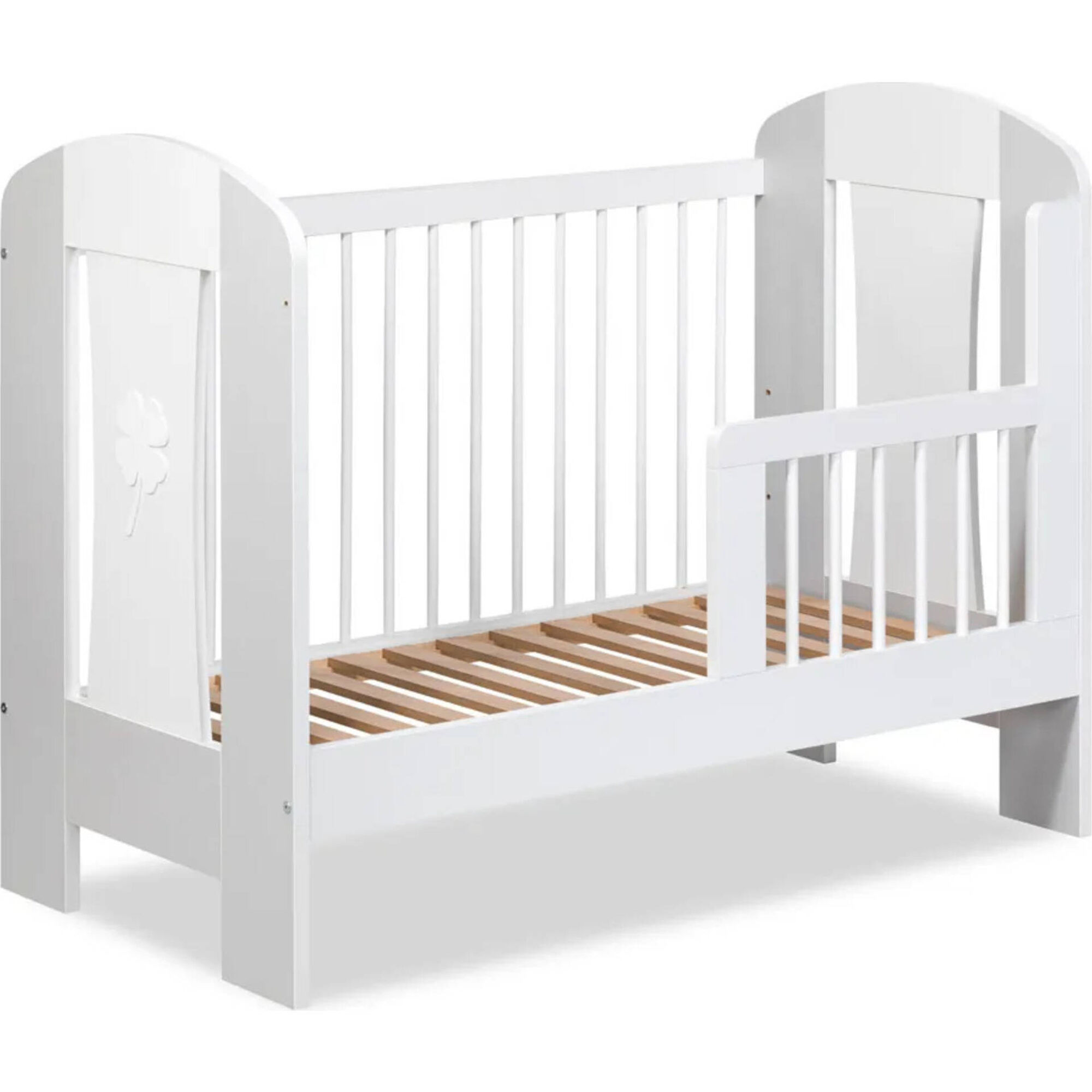 Cama de Grades Madeira Branca e Cinza Nati