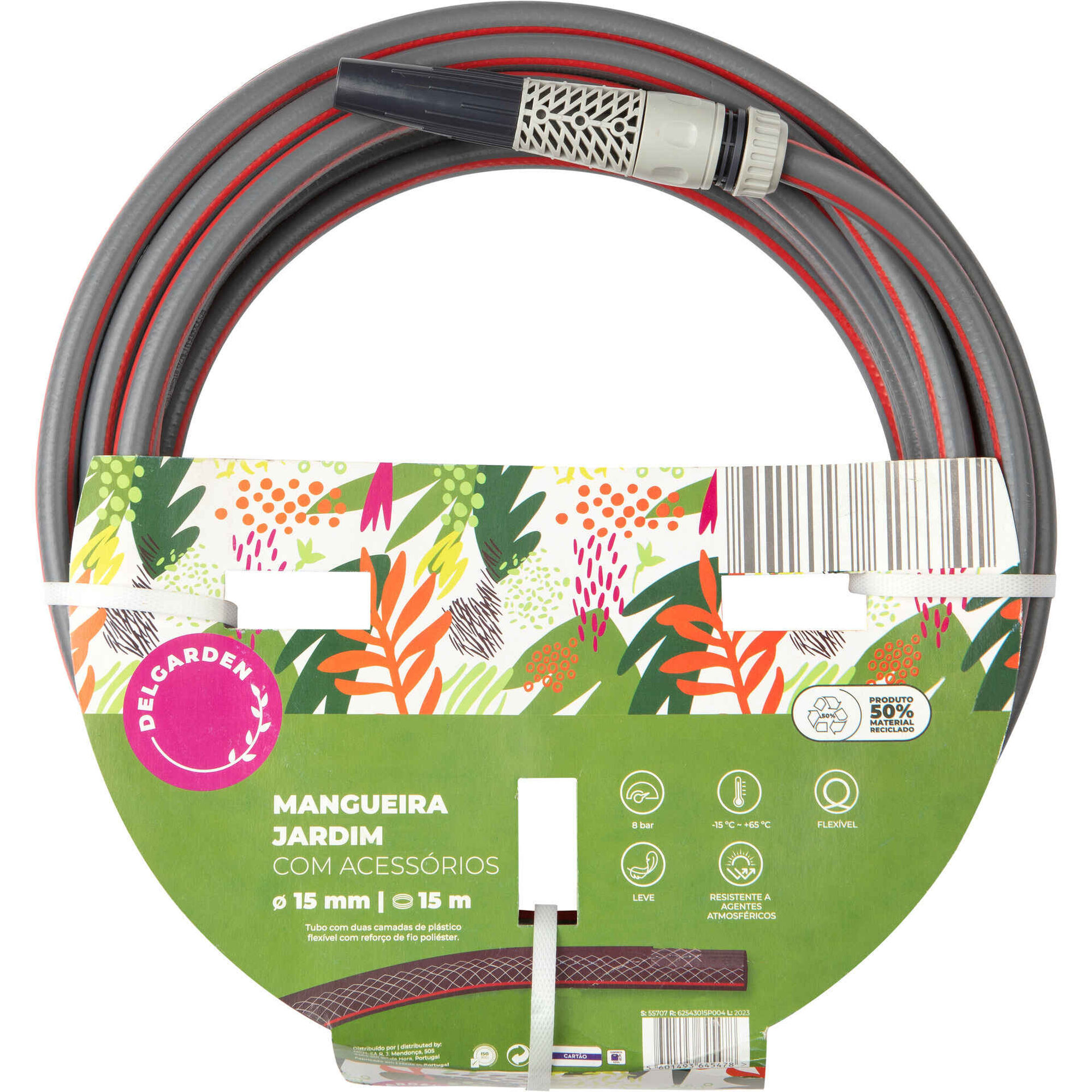 Kit Mangueira Eco Cinza 15 mm x 15 mts