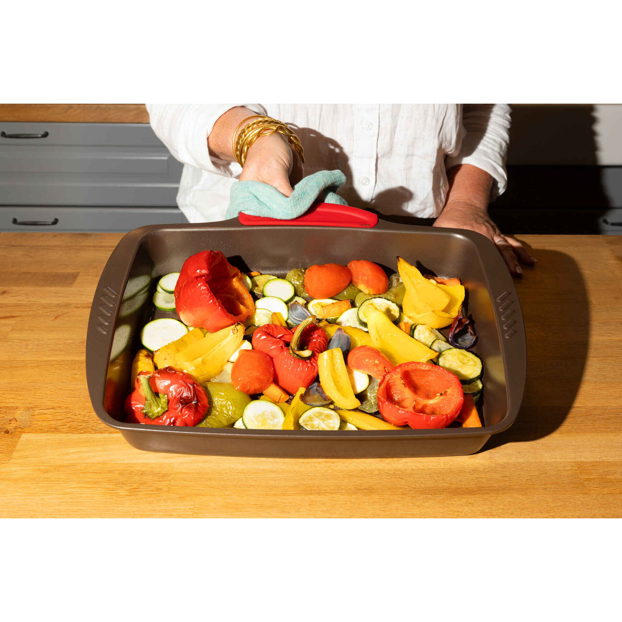Tabuleiro Forno Retangular Metal Castanho Asimetria Pyrex