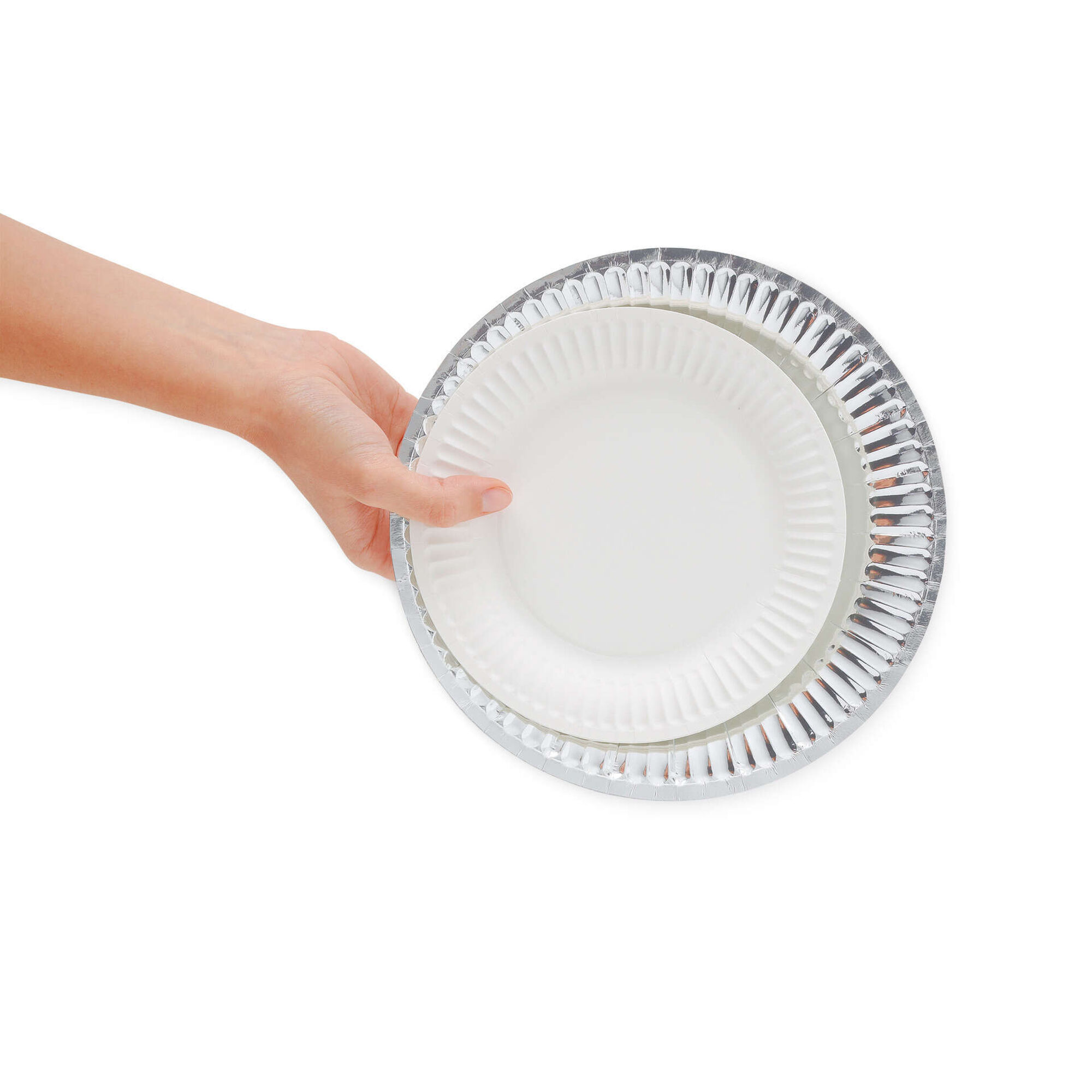 Pratos Papel 23cm Prateados Kasa