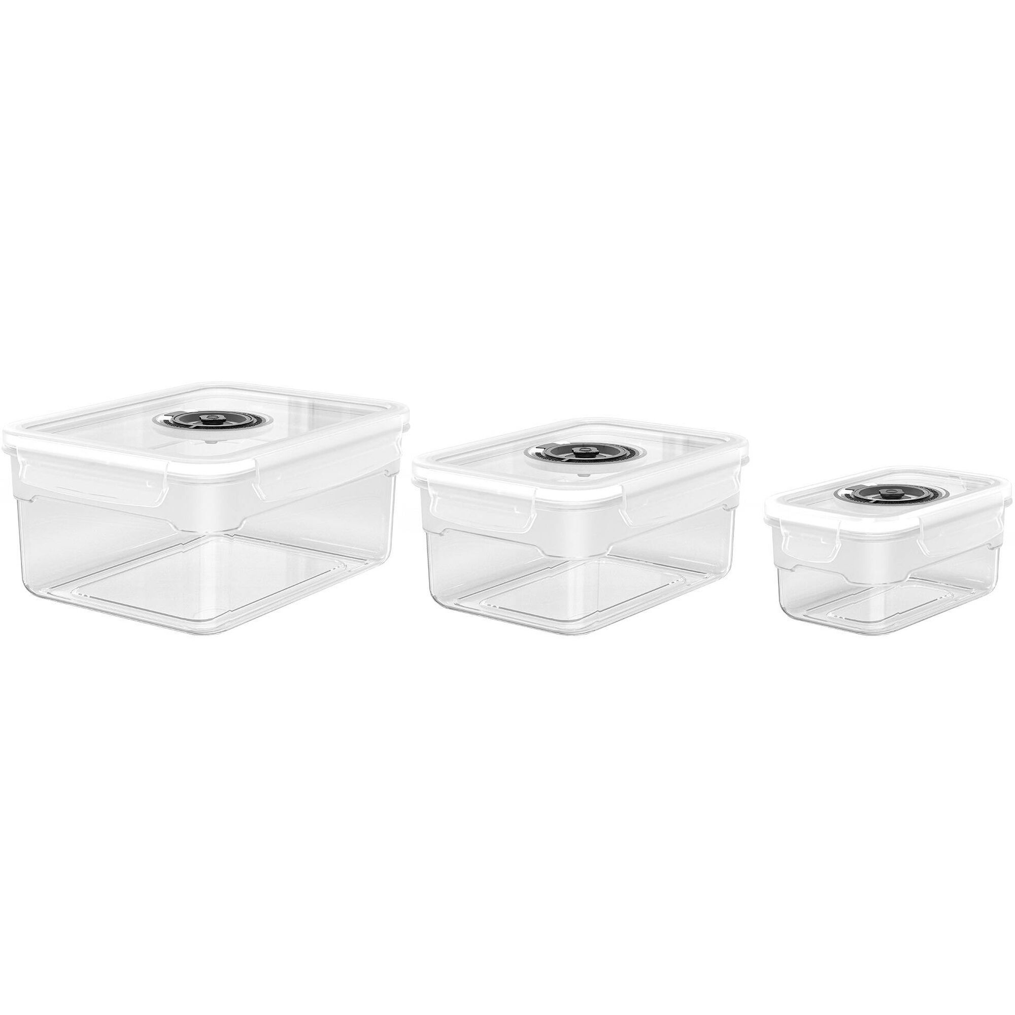 Conjunto 3 Caixas Pl&aacute;stico V&aacute;cuo com Bomba