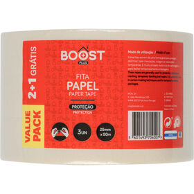 Conjunto 3 Fitas Papel 25mmx50m Boost