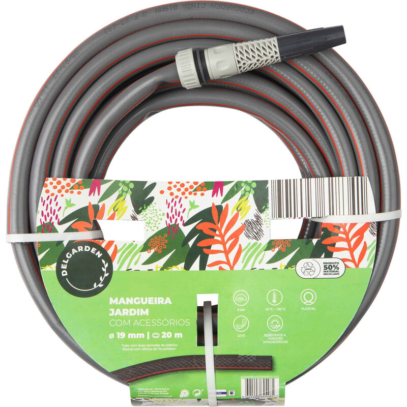 Kit Mangueira Cinza 19 mm x 20 mts Delgarden