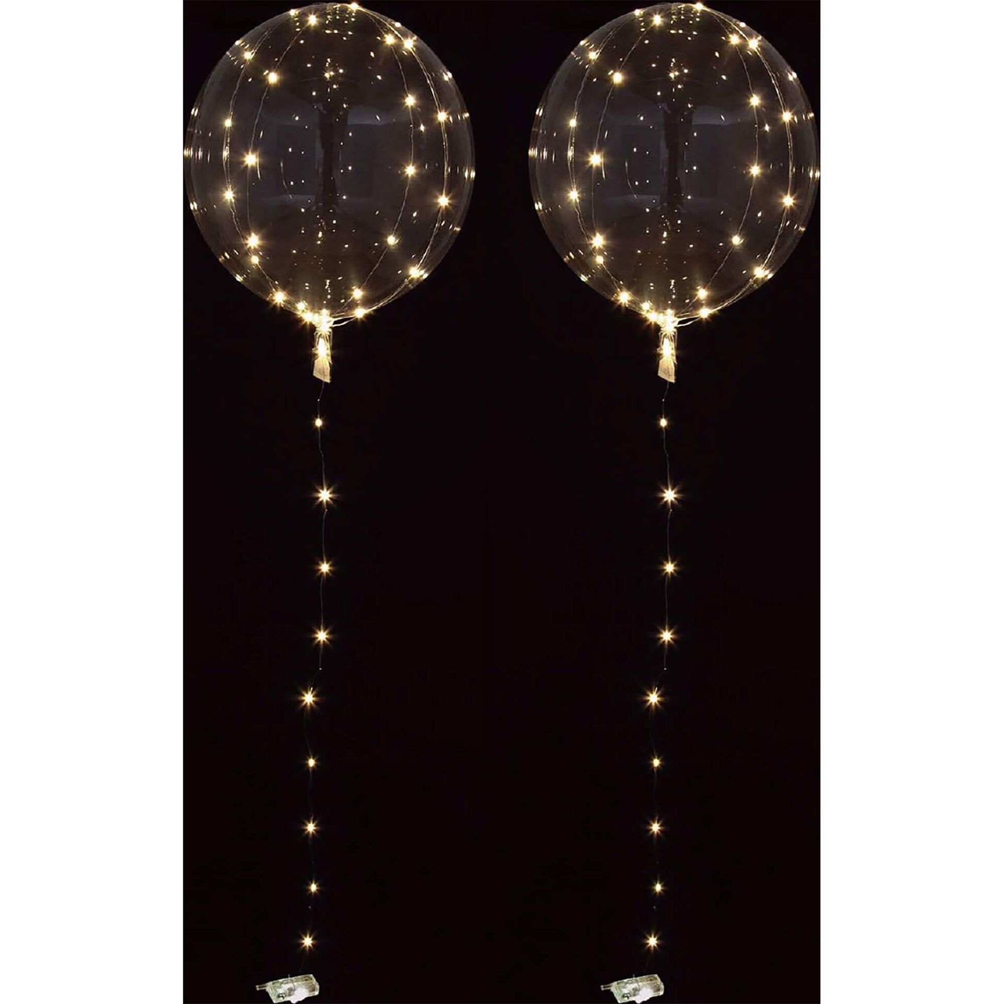 Conjunto 2 Balões Transparentes com Led