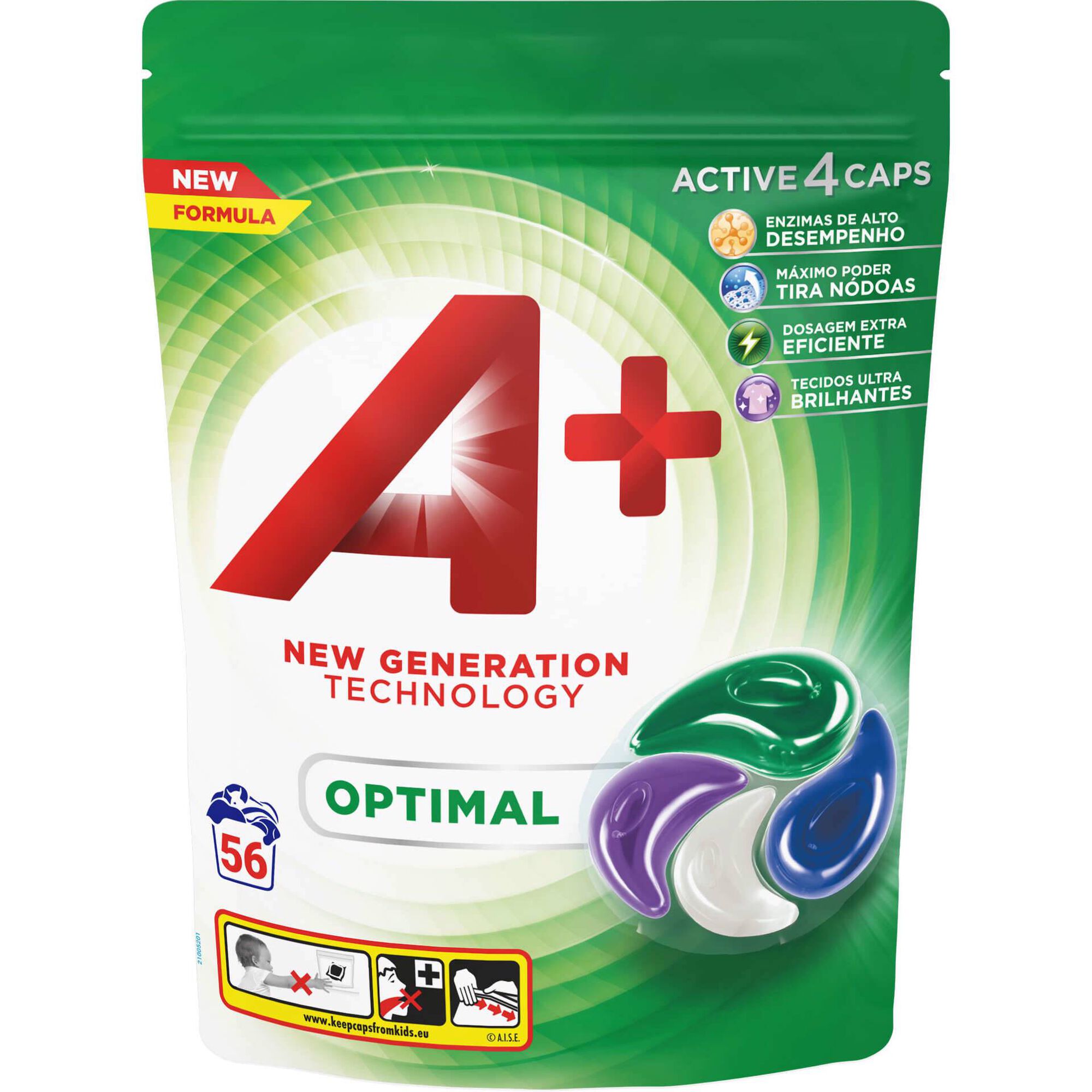 Detergente Máquina Roupa Cápsulas 4 em 1 Optimal