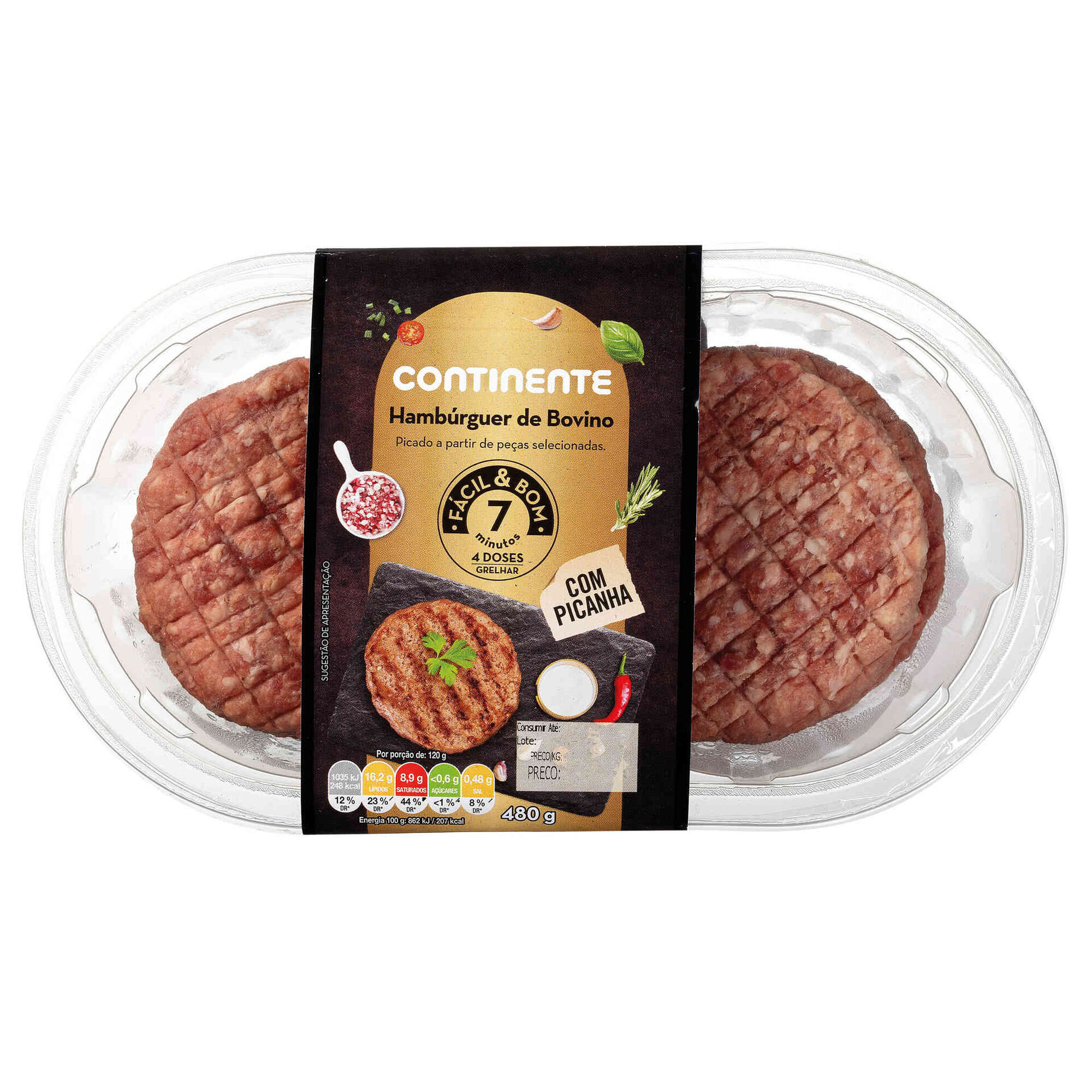 Hambúrguer de Bovino com Picanha Hambúrguer de Bovino com Picanha