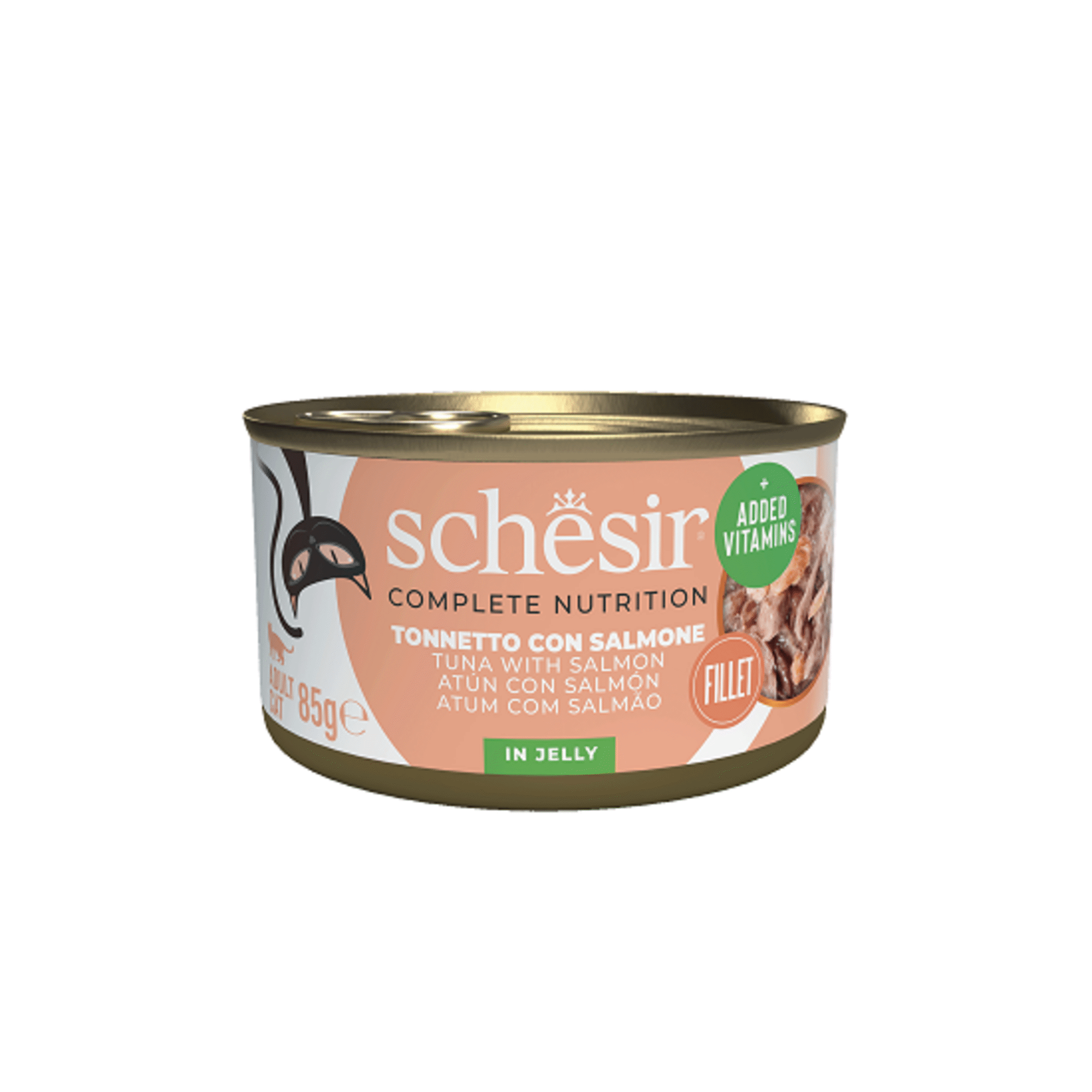 Comida H&uacute;mida para Gato Adulto Atum e Salm&atilde;o Gelatina Schesir