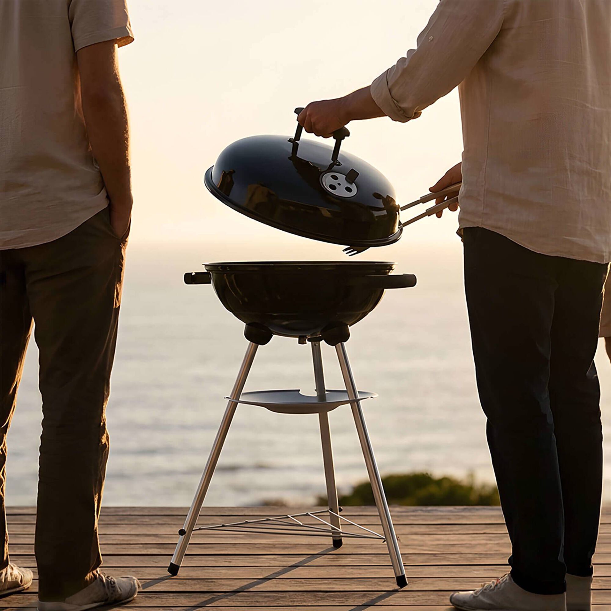 Barbecue Carv&atilde;o 45x42x71cm Preto Alfama BBQ Collection