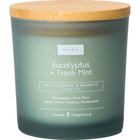 Vela em Copo com Tampa 2 Pavios 331g Azul Kasa