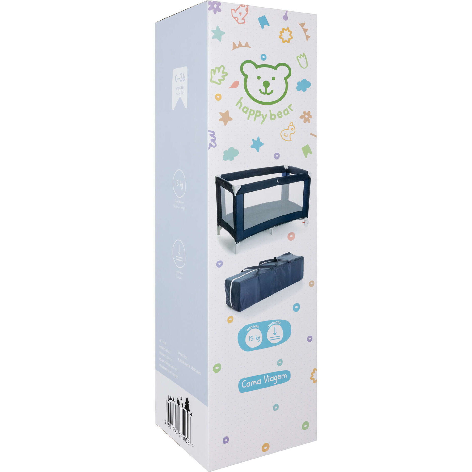 Cama de Viagem Azul Happy Bear