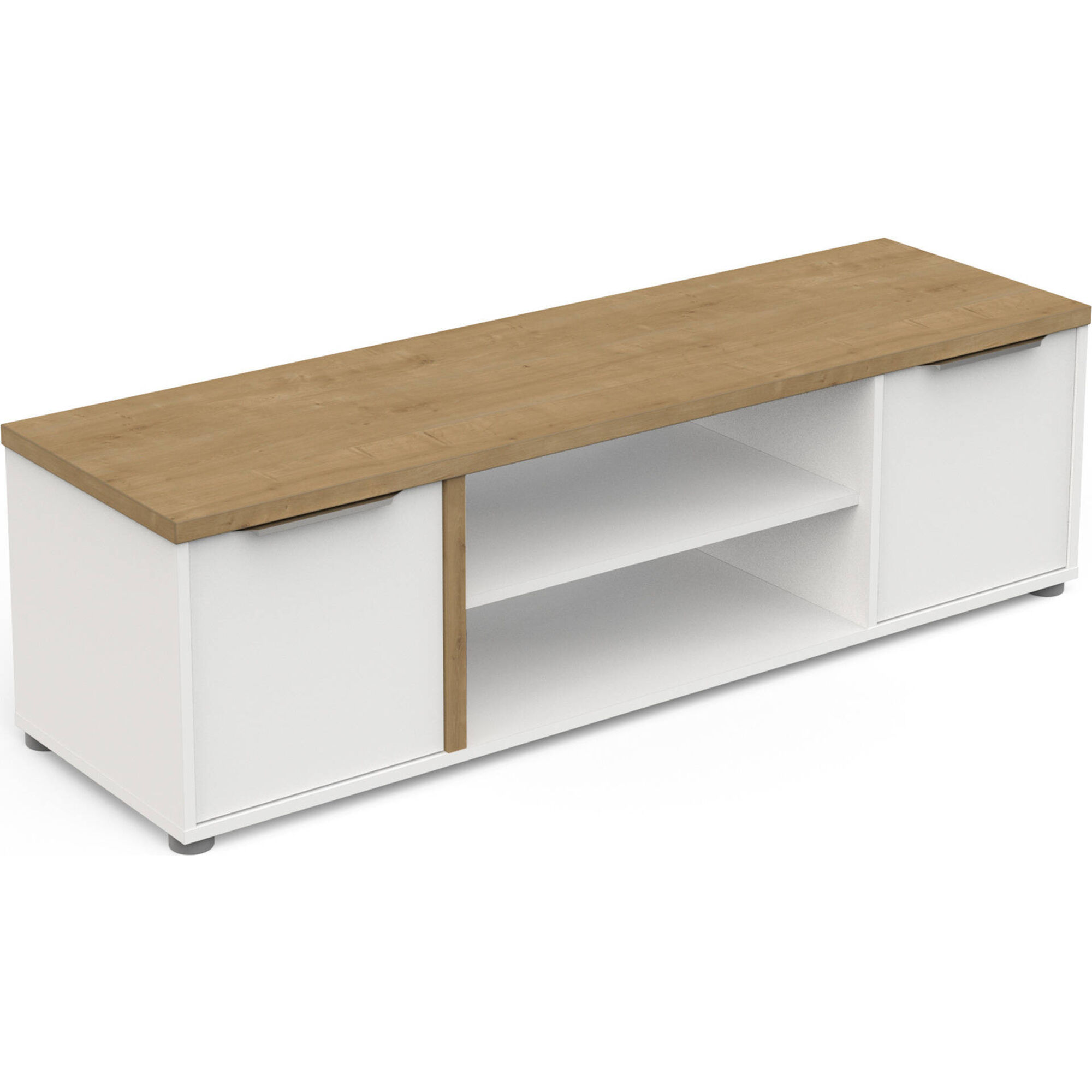 Móvel de TV 135x40x39cm Branco e Carvalho Access Móvel de TV 135x40x39cm Branco e Carvalho Access